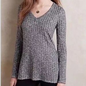 Anthropologie Deletta Ribbed Tunic Sweater L